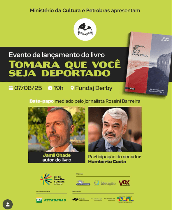 Jamil Chade lança livro na Fundaj com participação do senador Humberto&nbsp;Costa